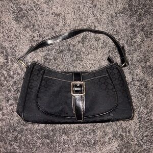 Nine West Black Shoulder Bag with Buckle Accent
